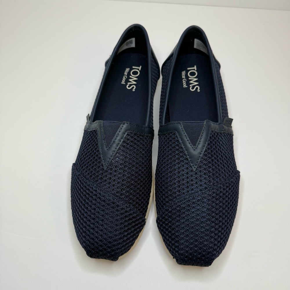 NWT TOMS Alpargata Classic‎ Mesh Slip On Shoes Navy Size 9.5 Men's